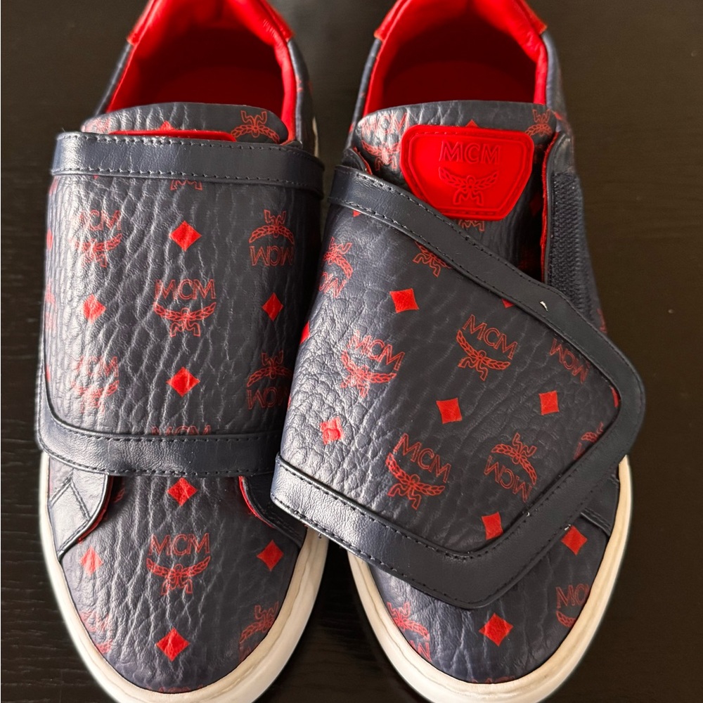 MCM Blue Sneakers with Modern Velcro Design